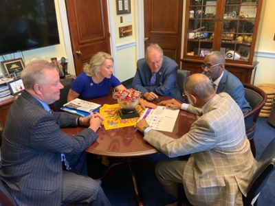 Kenneth Cutts, Christopher Blake, Ph.D., Congressman Sanford Bishop,. Dr. David Jenks, and Ember Bishop Bentley meeting in D.C.